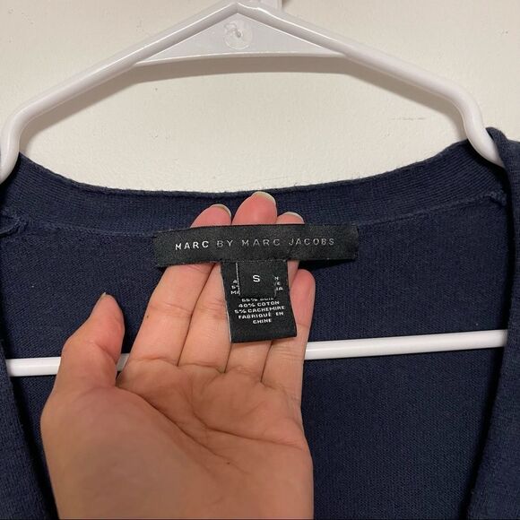 Marc by Marc Jacobs twilight navy multi cardigan silk cotton cashmere blend - Picture 3 of 10